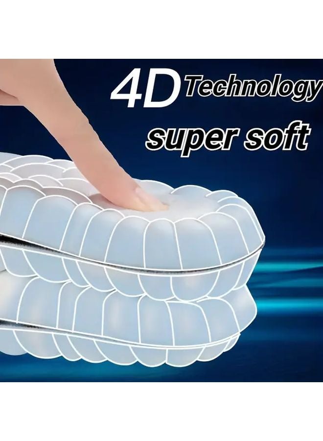 Blue 4D Massage Insoles Super Soft Breathable Sports Shoe Inserts For Running Basketball Unisex EU43 44 - Image 5